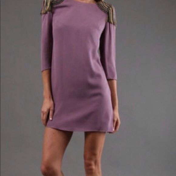Tibi Lavender Silk Nile Bead Chain Shoulder Dress - Picture 9 of 9